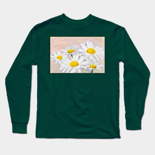 White and Yellow Daisy Flowers Long Sleeve T-Shirt